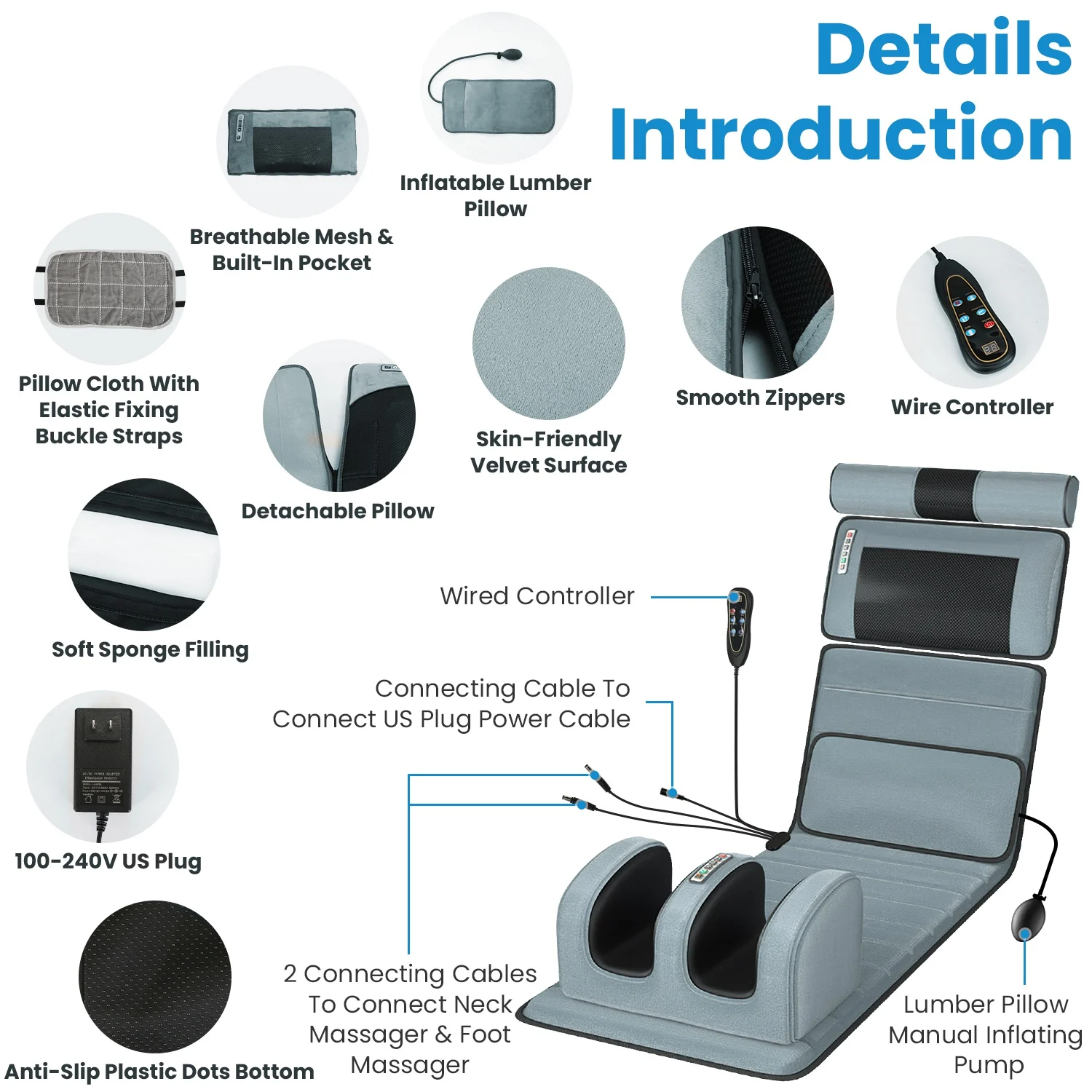 Full-body Electric Massage Pad With Neck And Feet — image 4