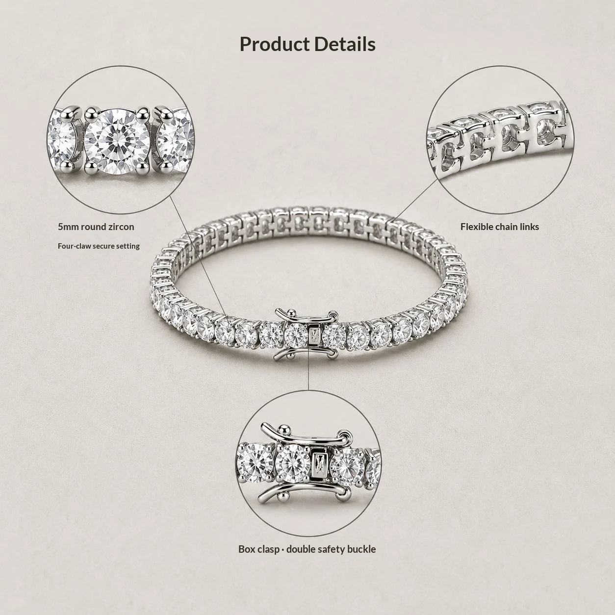 Full-crystal Zircon Bracelet For Women — image 3