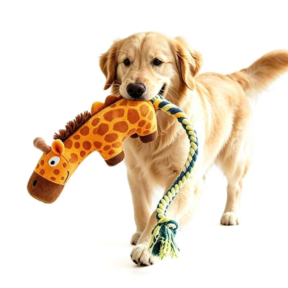 Fun Knotty Crocodile Dog Chew Toy For Interactive Play Cotton Rope And Squeaky Plush,… — image 3
