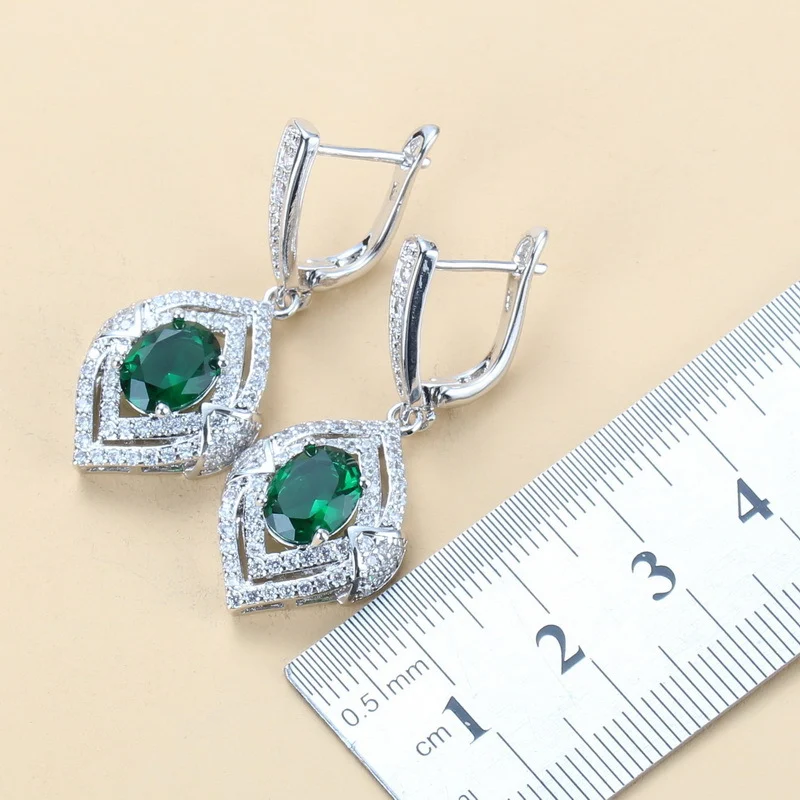 Gem-inlaid Pendant Earrings Necklace Ring Ladies Three-piece Set — image 7