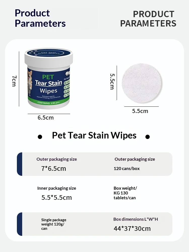 Gentle Pet Eye Wipes For Dogs & Cats, Tear Stain Remover. — image 2