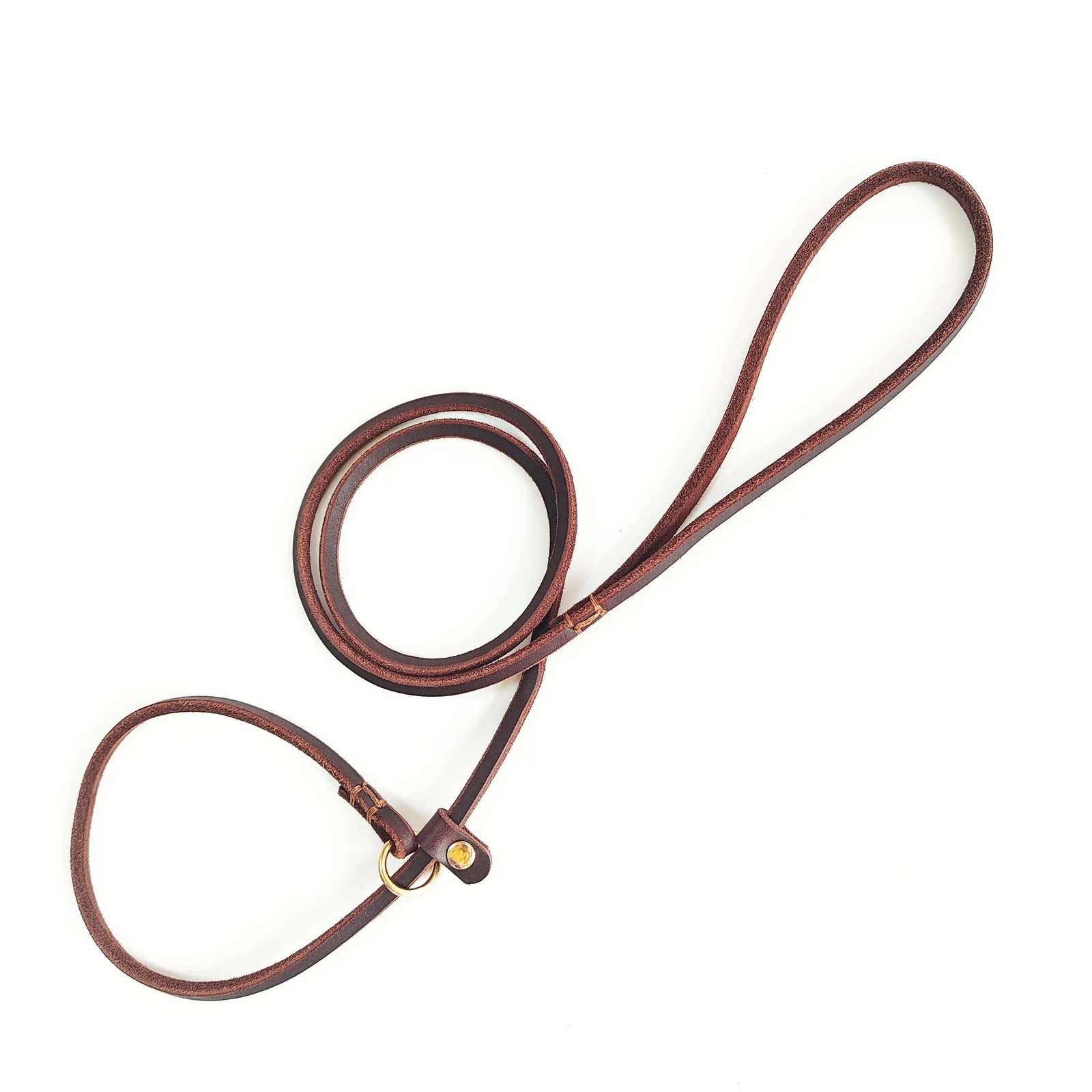 Genuine Leather Braided Rope Cowhide Dog Leash Pet Training — image 8