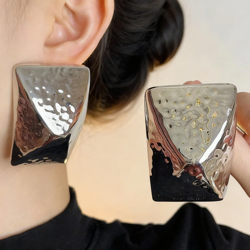 Geometric Stud Rectangular Earrings For Women — image 4
