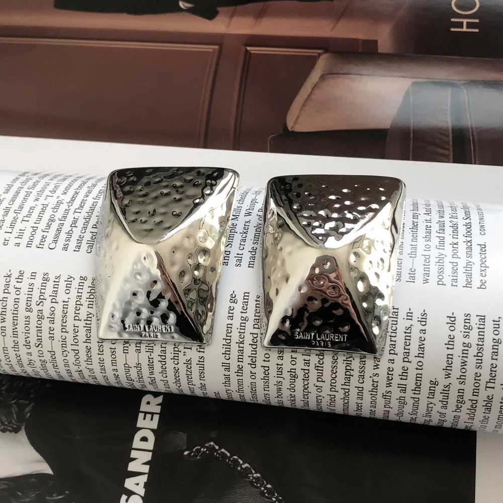 Geometric Stud Rectangular Earrings For Women — image 3
