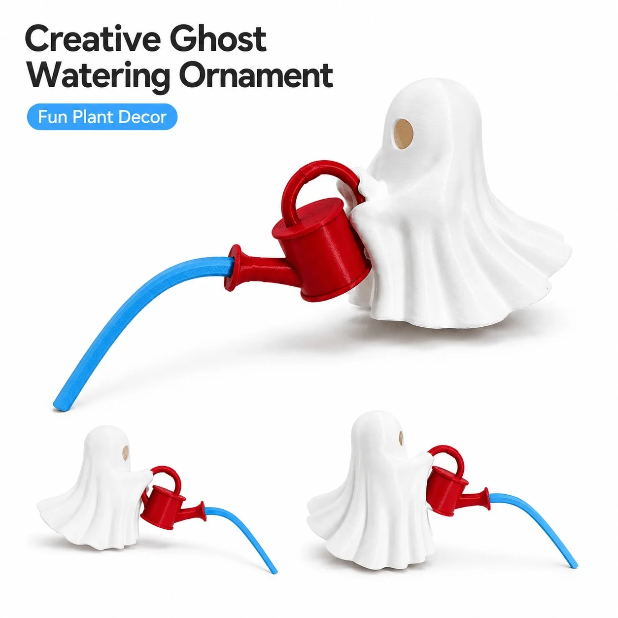 Ghost Plant Watering Decor, Cute Ornament For Small Planters, DIY 3-piece Pot Decoration — image 4