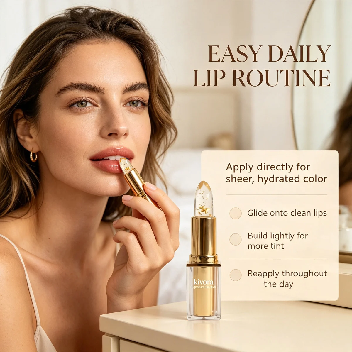 Gold-foil Color-changing Moisturizing Lipsticklightweight And Non-sticky — image 5