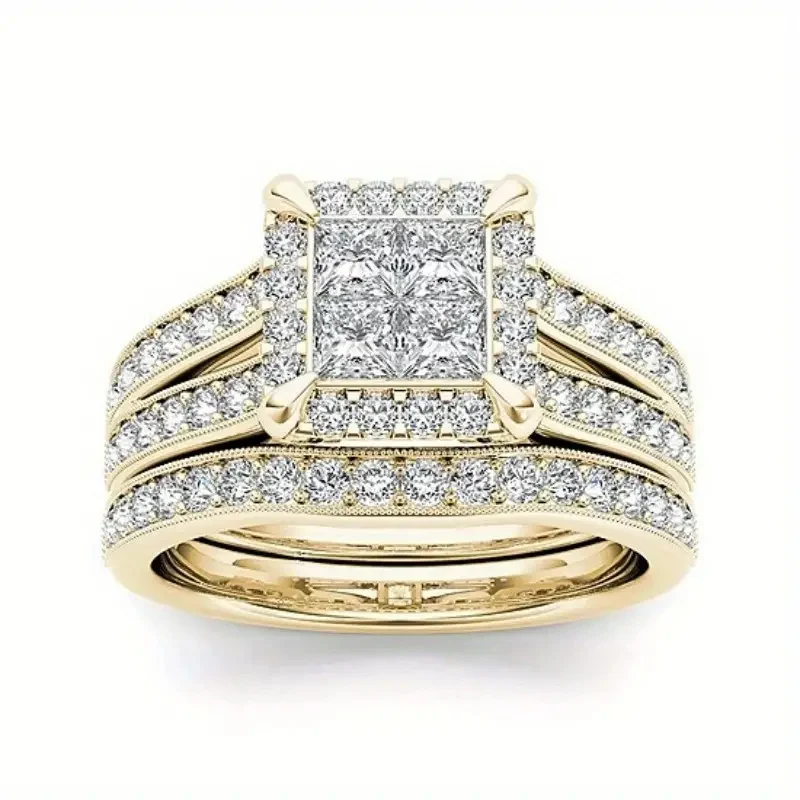 Gold-plated Zircon-inlaid Ring For Women — image 2