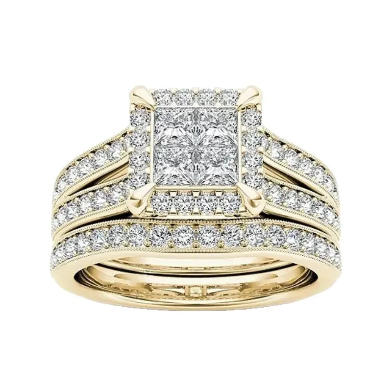Gold-plated Zircon-inlaid Ring For Women — image 3