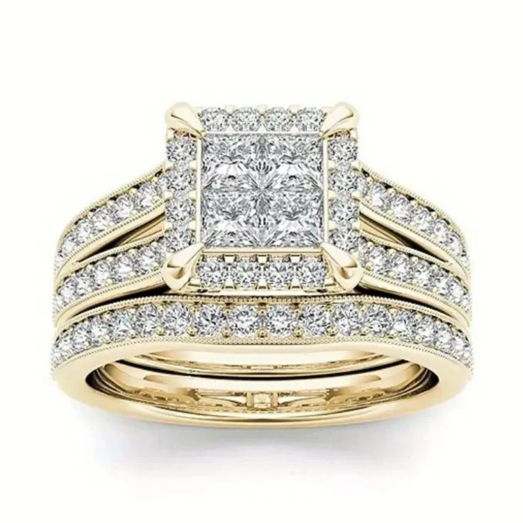 Gold-plated Zircon-inlaid Ring For Women — image 5