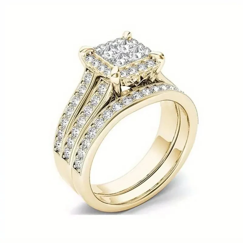 Gold-plated Zircon-inlaid Ring For Women — image 4