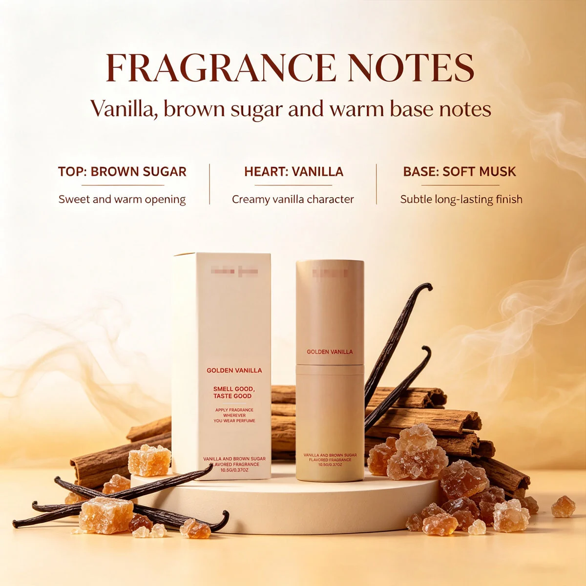 Golden Vanilla-scented Reed Diffuser In A Creamy Brown Hue Enriched With Plant-derived… — image 5