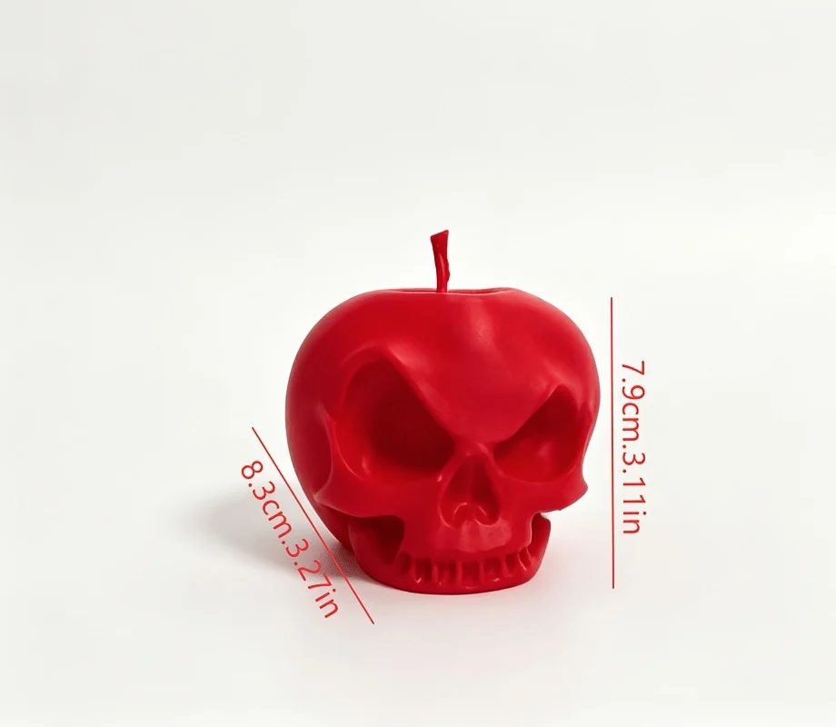 Gothic Skull Shaped Candle, Red Skeleton Head Decorative Candle For Halloween Dark… — image 1