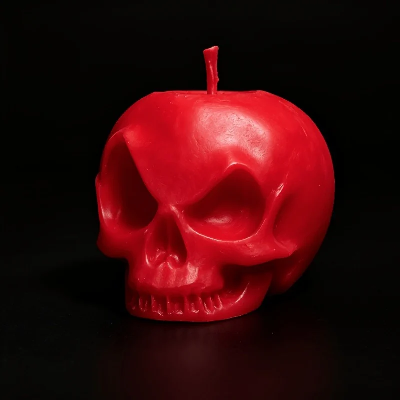 Gothic Skull Shaped Candle, Red Skeleton Head Decorative Candle For Halloween Dark… — image 5