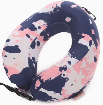 Graffiti Camo Print Micro Bead U Shaped Neck Pillow, Adjustable Strap Travel Pillow… — image 4