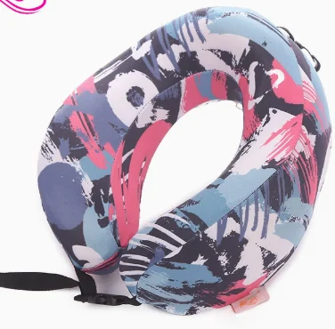 Graffiti Camo Print Micro Bead U Shaped Neck Pillow, Adjustable Strap Travel Pillow… — image 3