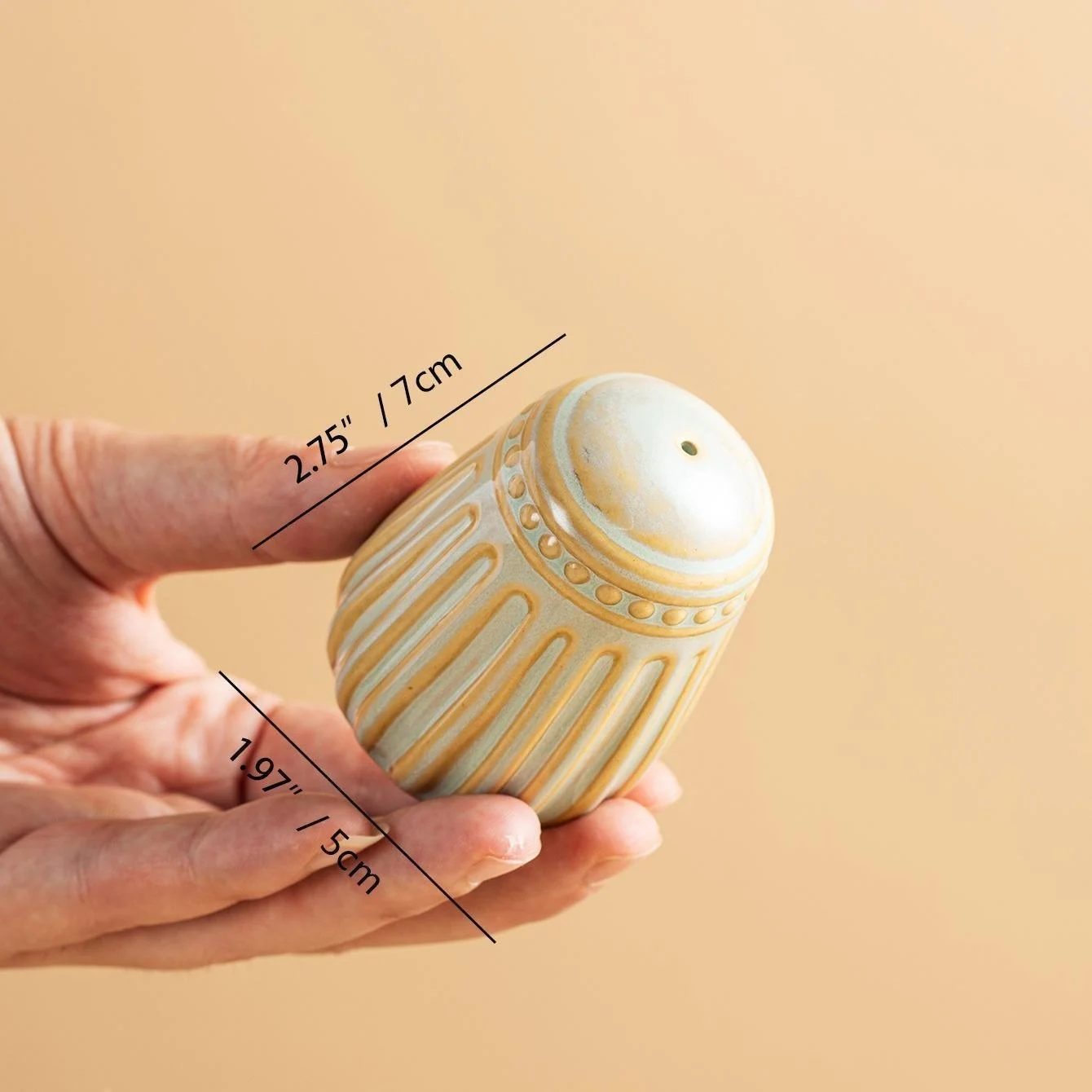 Green-striped Simple And Elegant Kiln-change Ceramic Seasoning Bottle — image 4