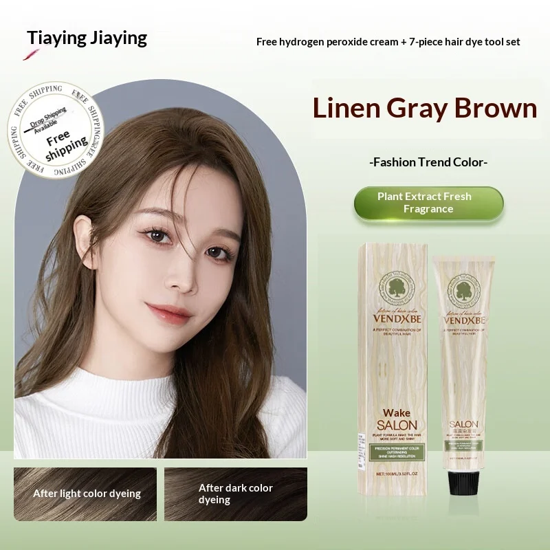 Hair Dye Cream Dark Brown Shade Covers Gray Plant-based Colorant — image 9