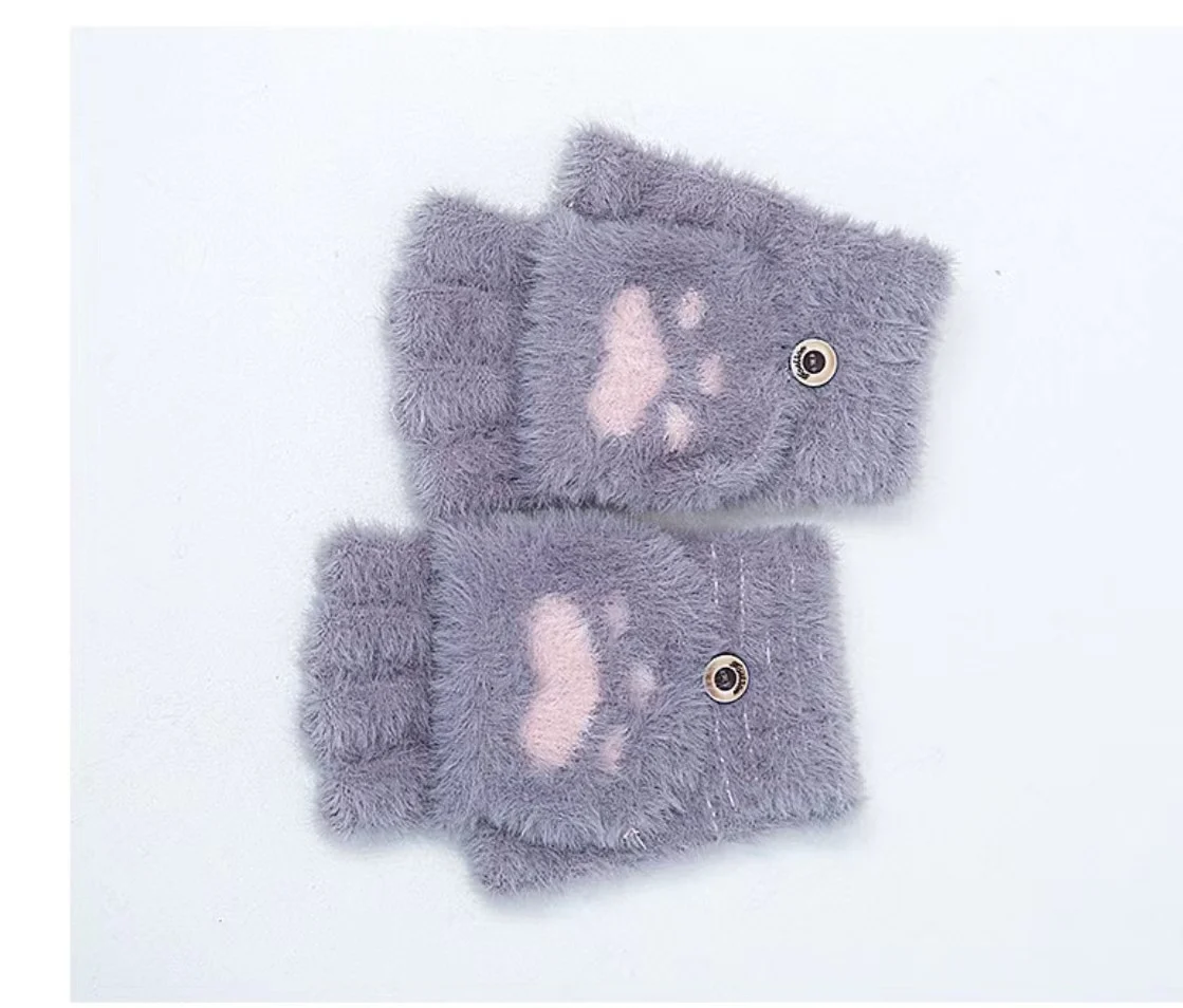 Half-finger Knitted Warm Cat-claw Gloves — image 7