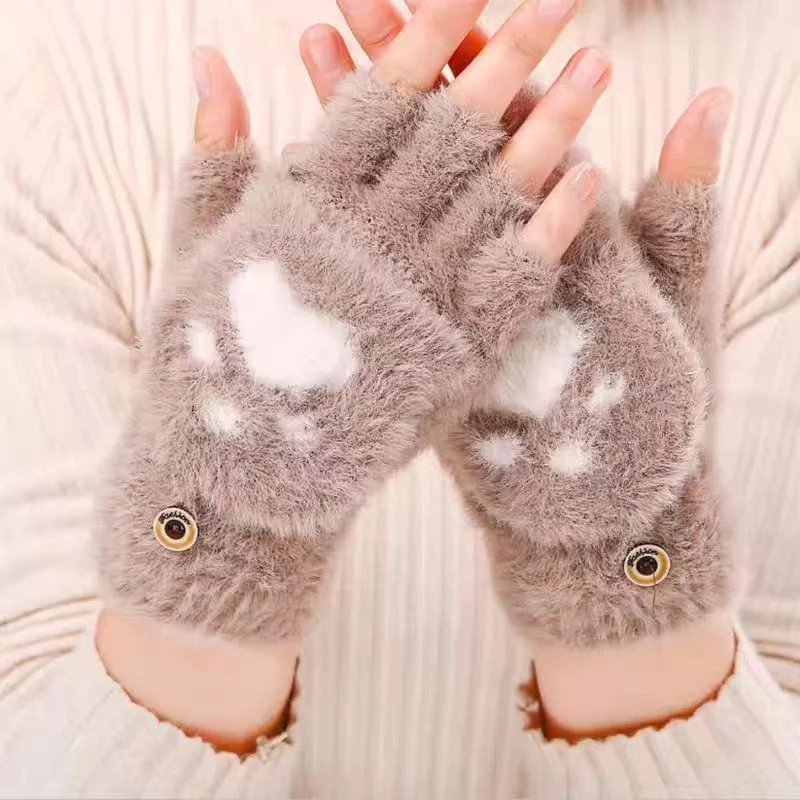 Half-finger Knitted Warm Cat-claw Gloves — image 4