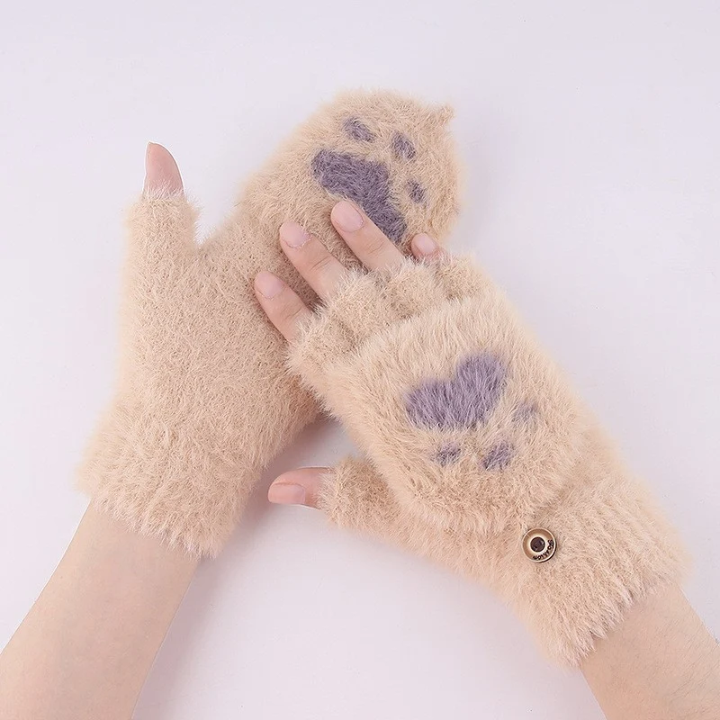 Half-finger Knitted Warm Cat-claw Gloves — image 6