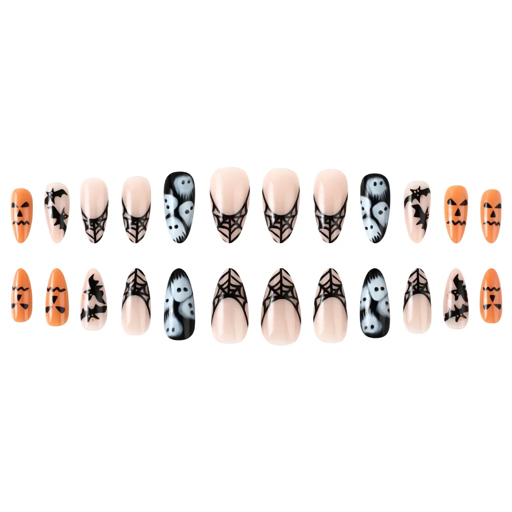 Halloween Almond-shaped Glossy Press-on Nails — image 3