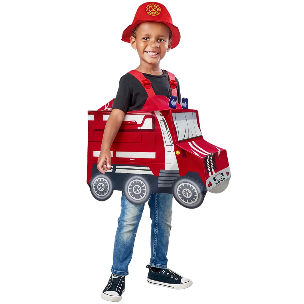 Halloween Children's Firefighter Costume Fire Truck Performance Outfit — image 6