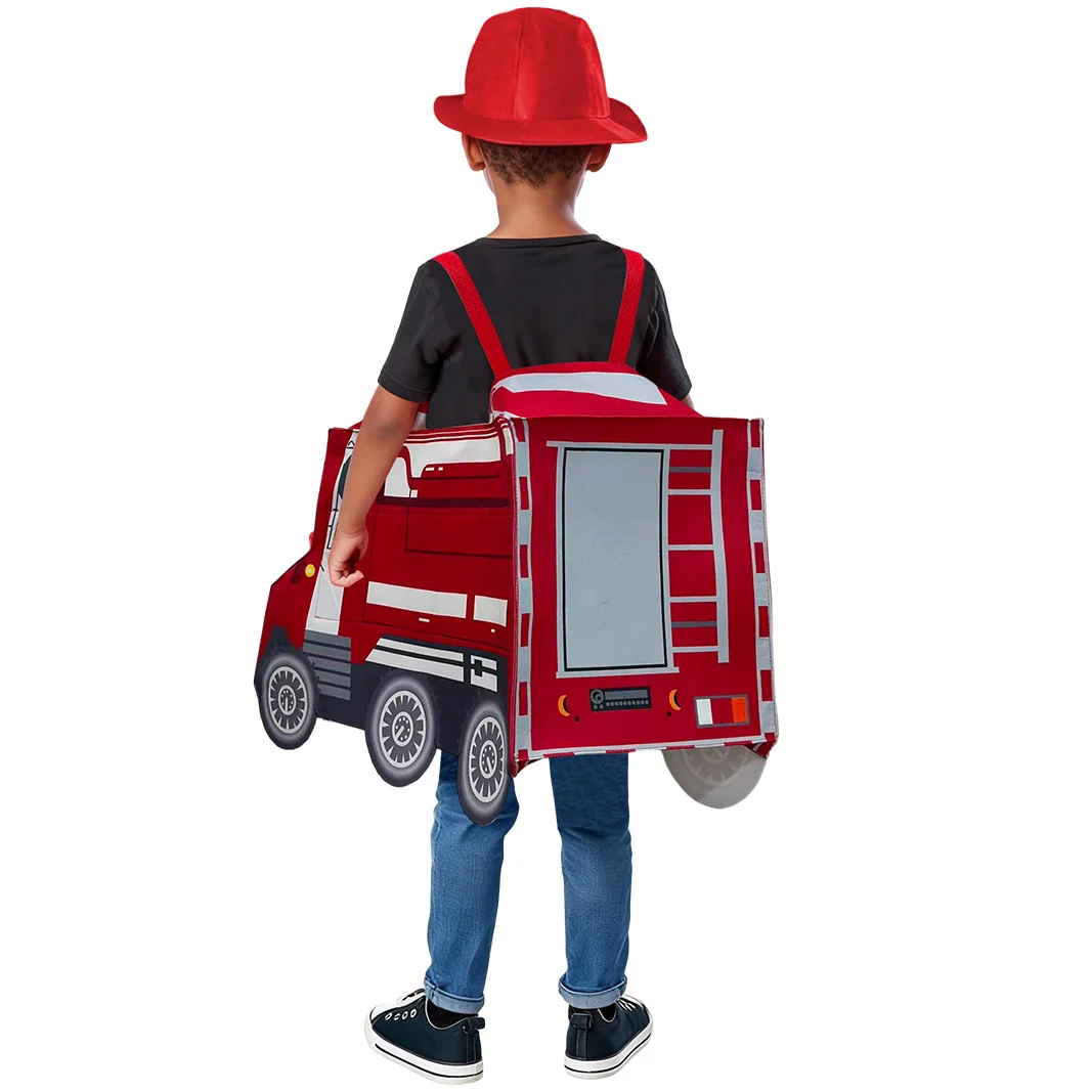 Halloween Children's Firefighter Costume Fire Truck Performance Outfit — image 4