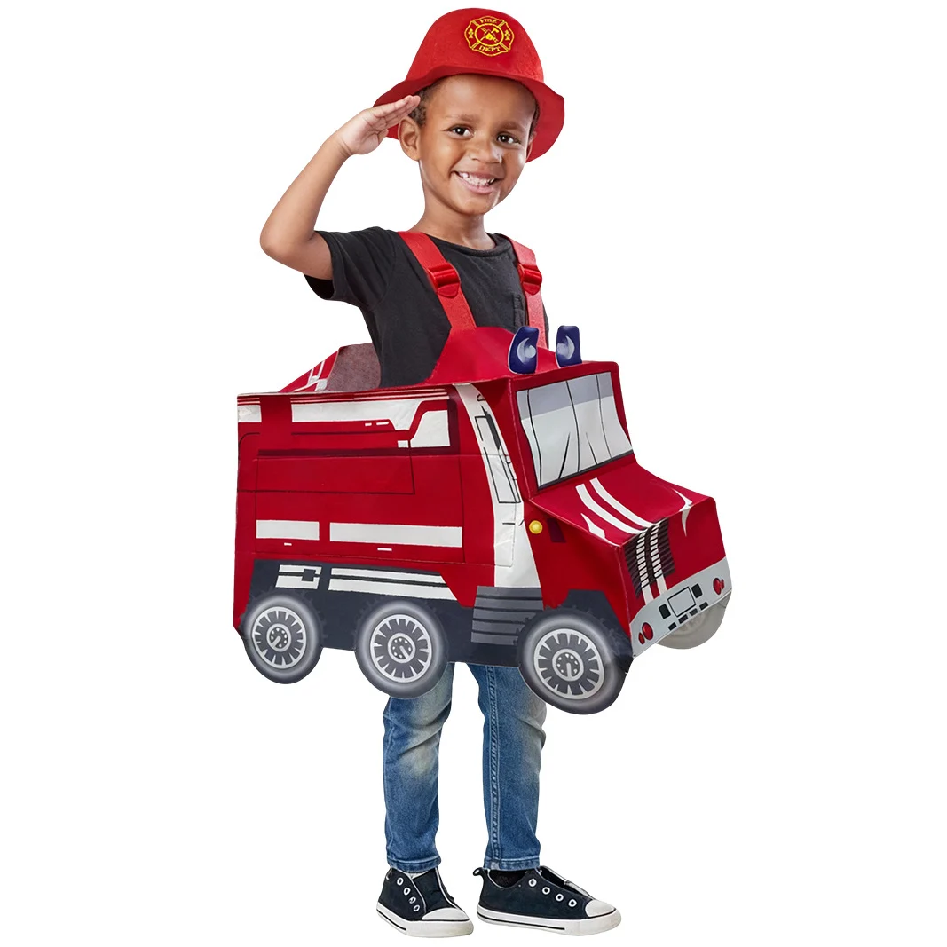Halloween Children's Firefighter Costume Fire Truck Performance Outfit — image 3