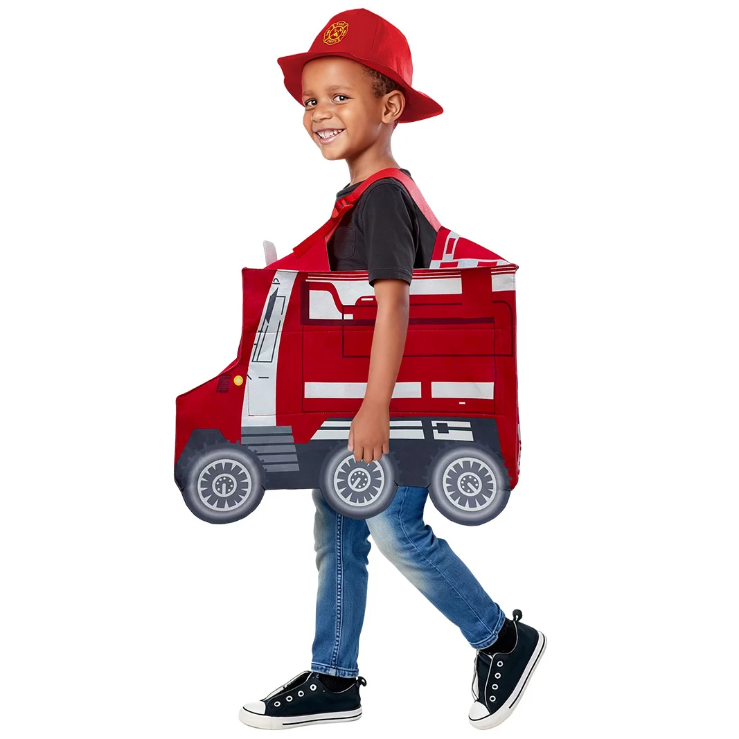 Halloween Children's Firefighter Costume Fire Truck Performance Outfit — image 5