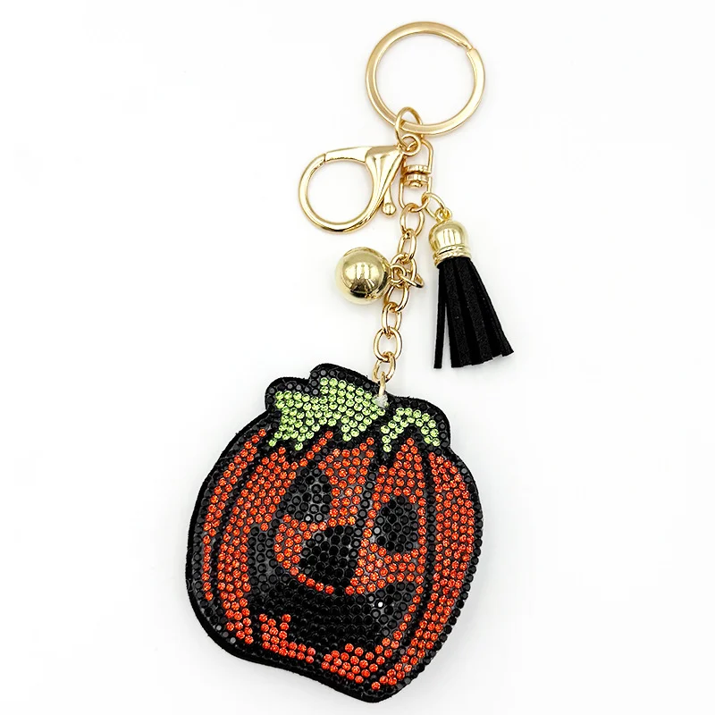 Halloween Creative Diamond-encrusted Pumpkin Keychain — image 5