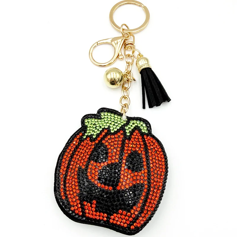 Halloween Creative Diamond-encrusted Pumpkin Keychain — image 4