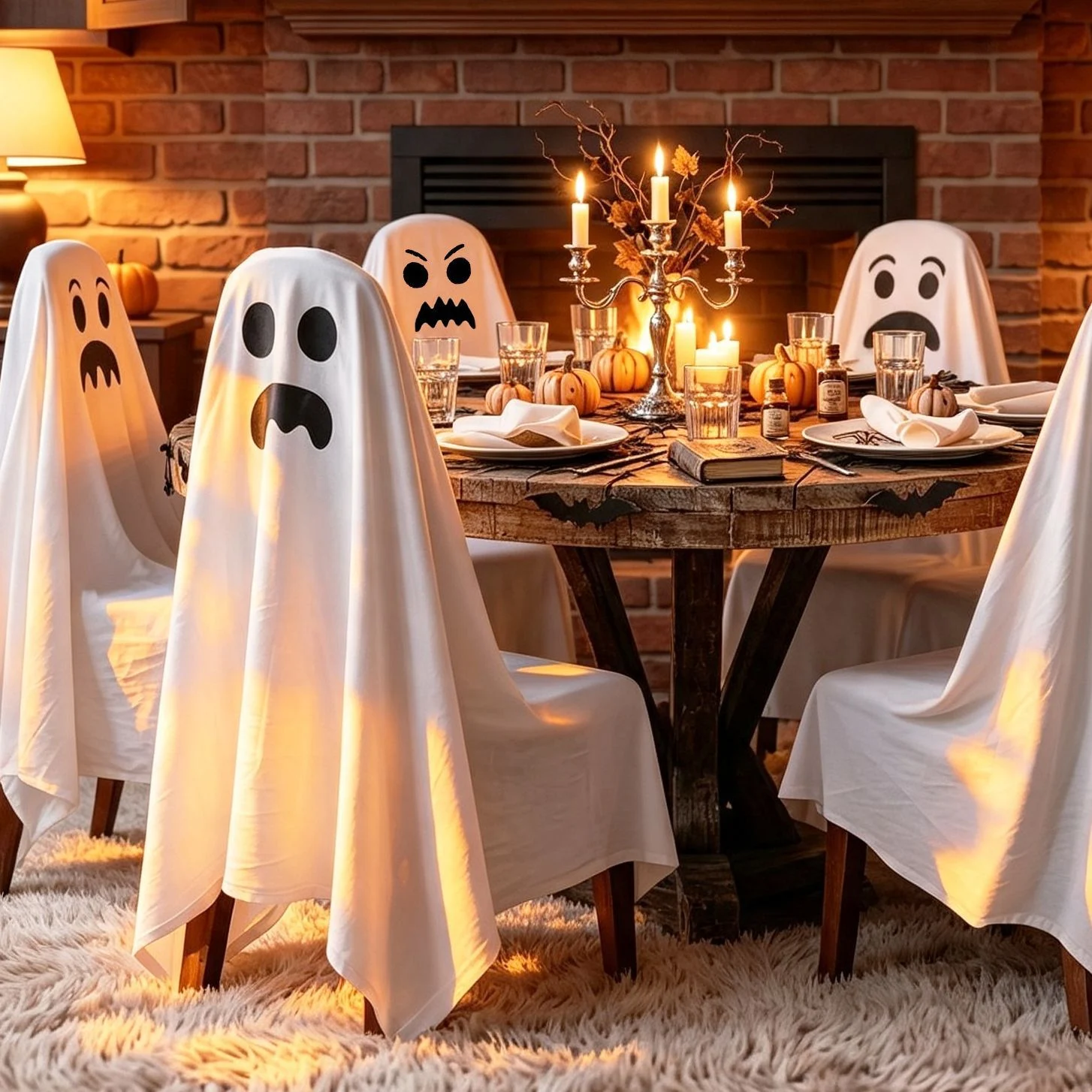 Halloween Decor Ghost Chair Cover Scary Face Double Sided Printed Outdoor Festival… — image 2