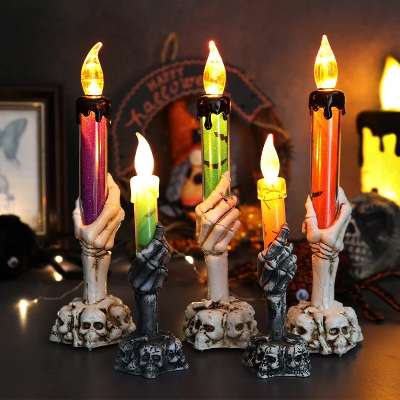 Halloween Digital Candle Light Led Ghost Hand Decoration Night Ornaments Supplies — image 6