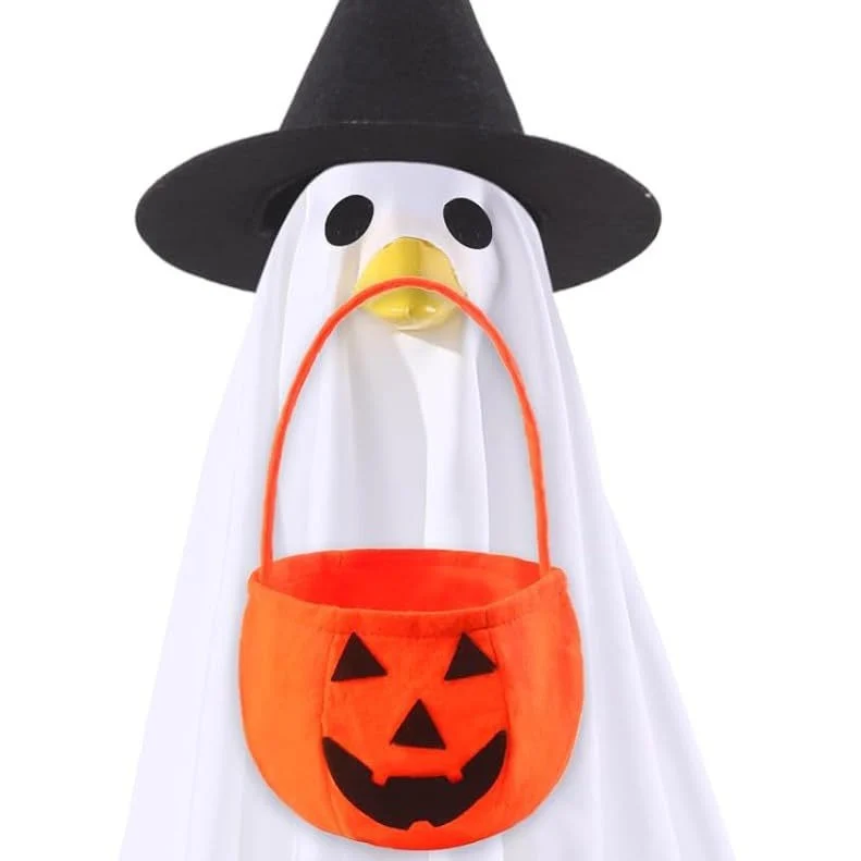 Halloween Fall Porch Goose Outfit, 23in Lawn Cloth Ghost Pumpkin Costume For Goose,… — image 5