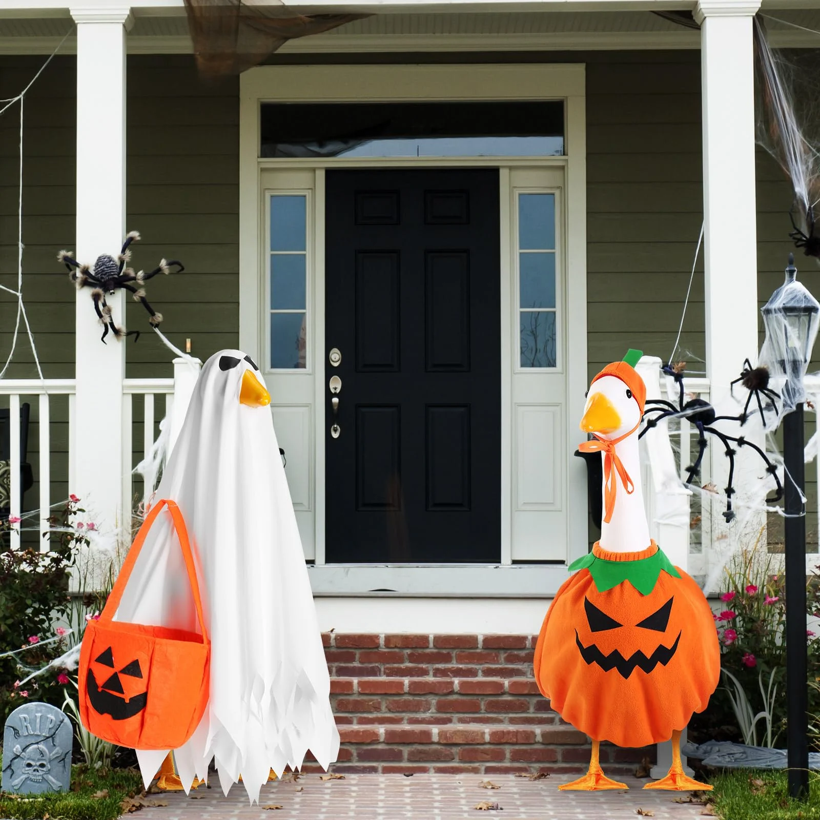Halloween Fall Porch Goose Outfit, 23in Lawn Cloth Ghost Pumpkin Costume For Goose,… — image 6