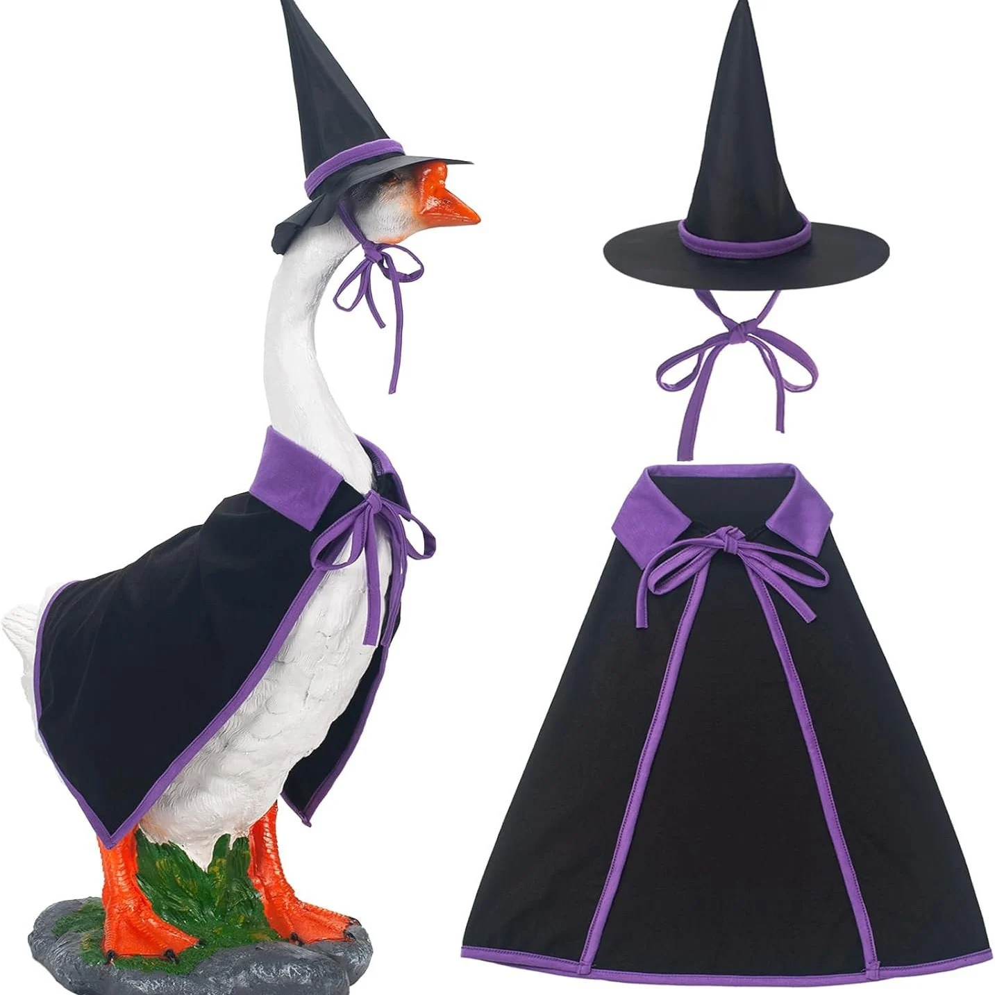 Halloween Fall Porch Goose Outfit, 23in Lawn Cloth Ghost Pumpkin Costume For Goose,… — image 1
