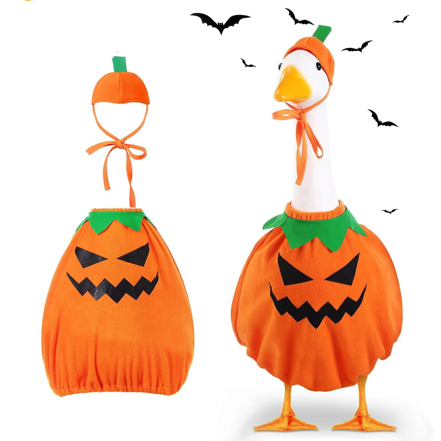Halloween Fall Porch Goose Outfit, 23in Lawn Cloth Ghost Pumpkin Costume For Goose,… — image 9