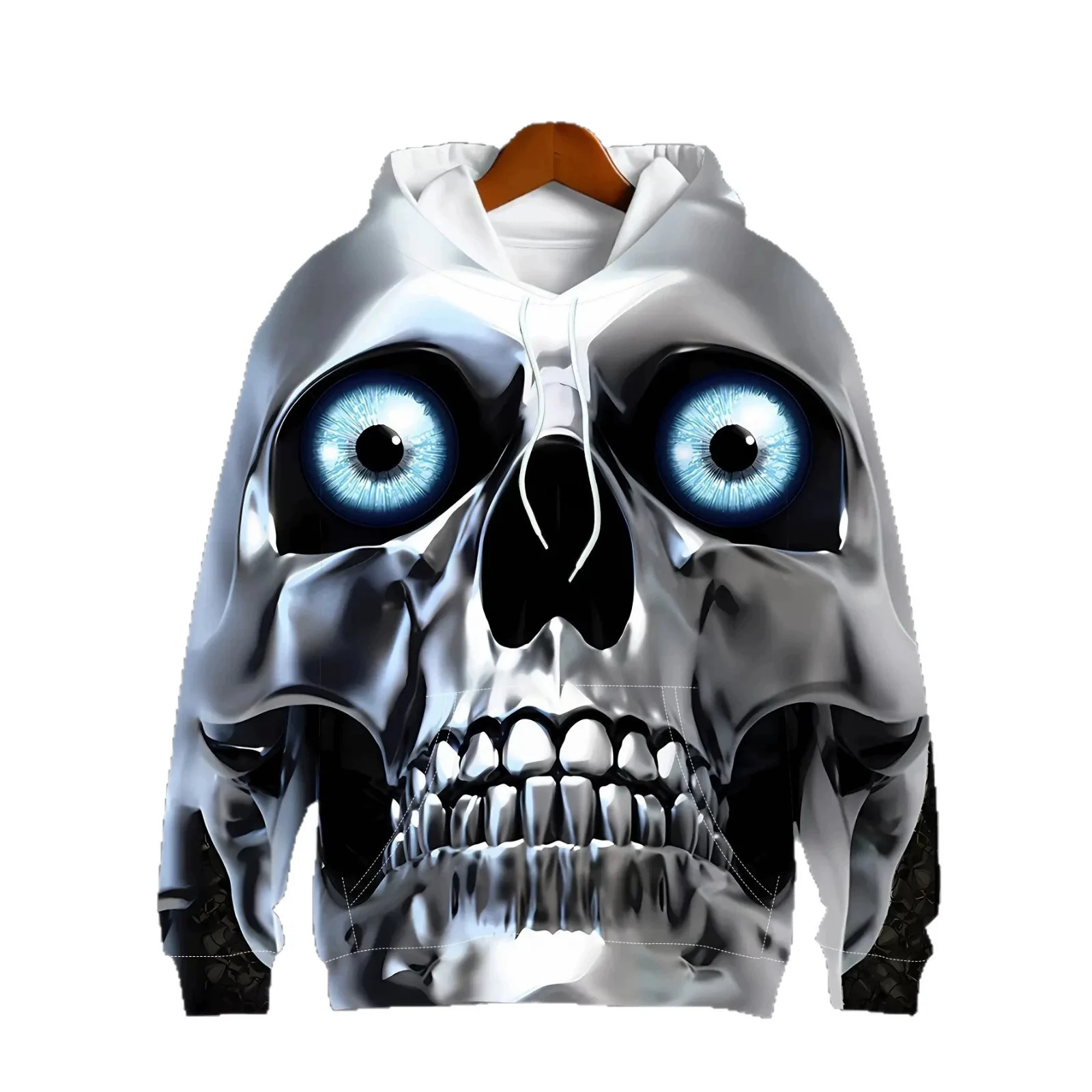Halloween Fashion Mens Skull Hoodie — image 5