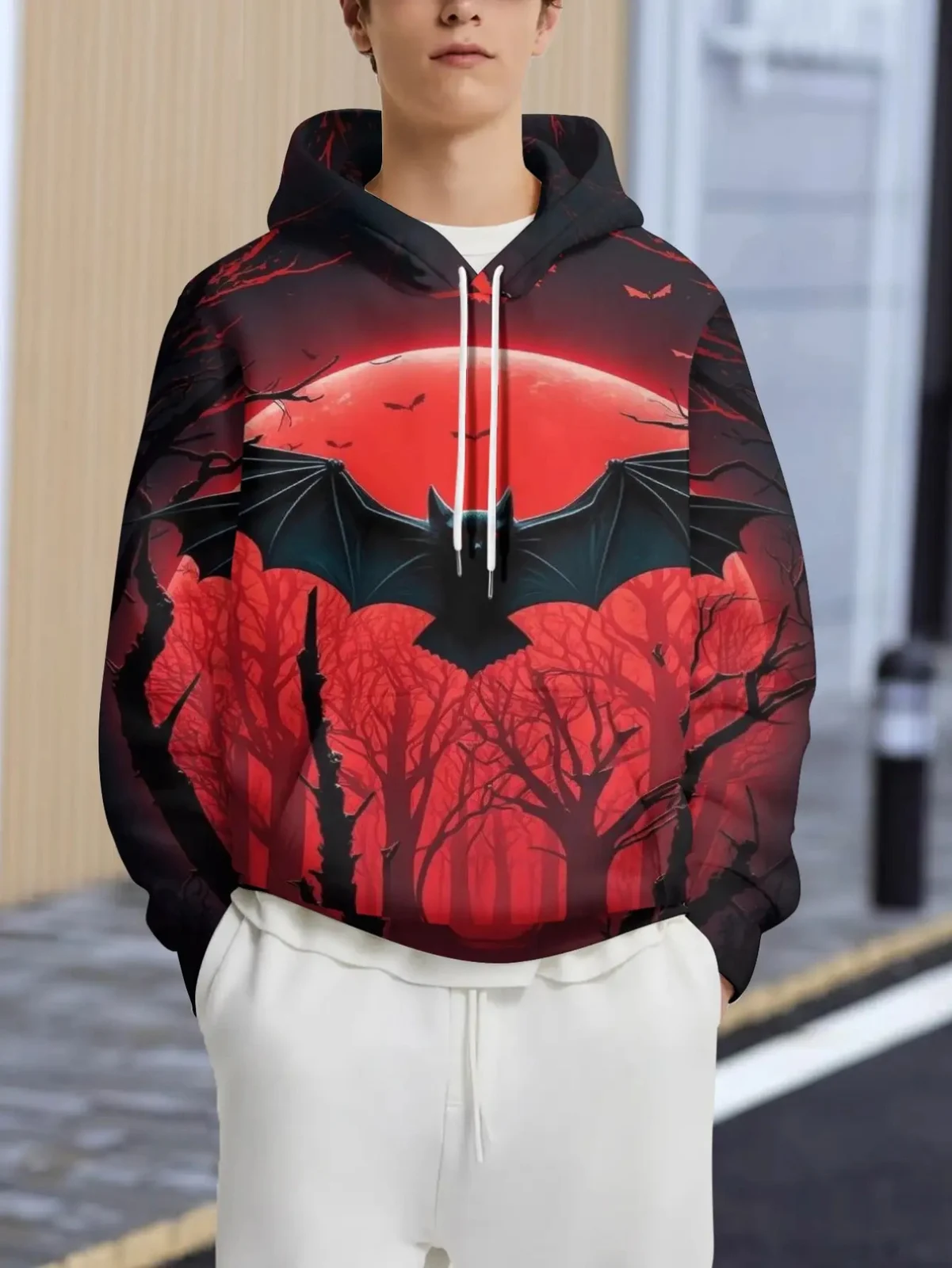 Halloween Fashion Mens Skull Hoodie — image 10