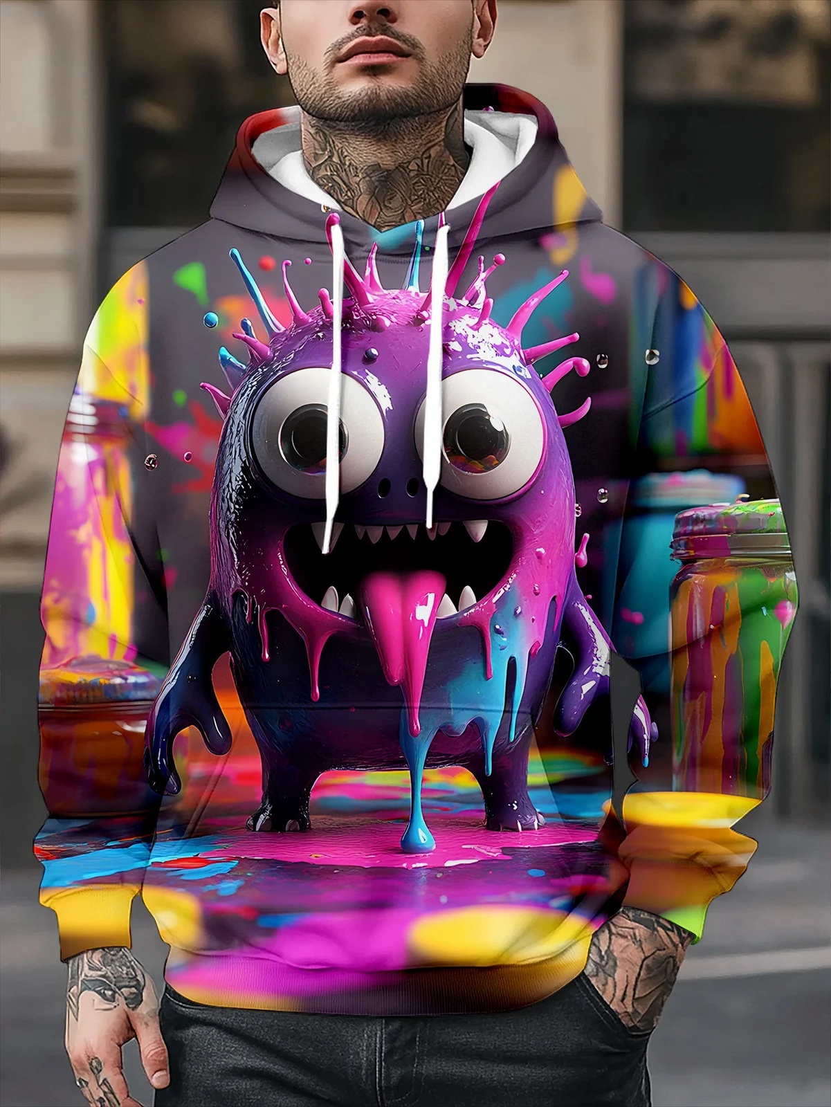 Halloween Fashion Mens Skull Hoodie — image 8