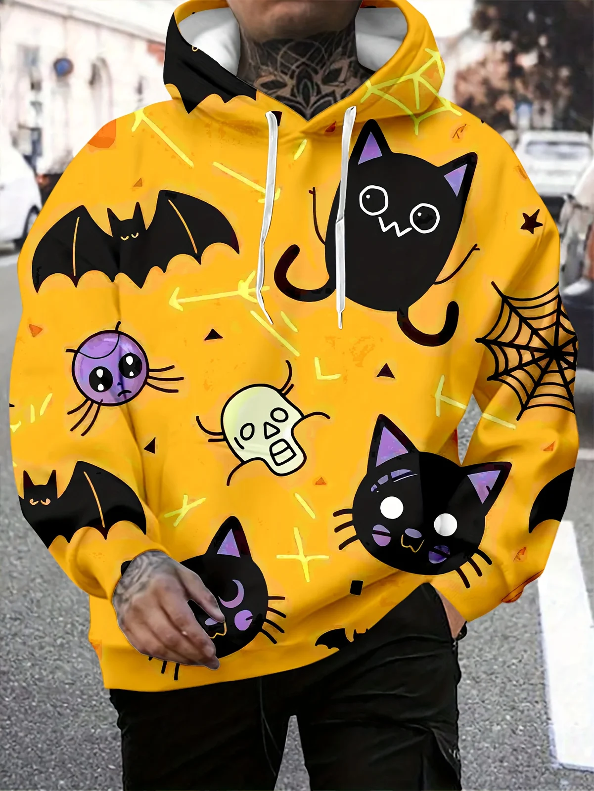 Halloween Fashion Mens Skull Hoodie — image 11