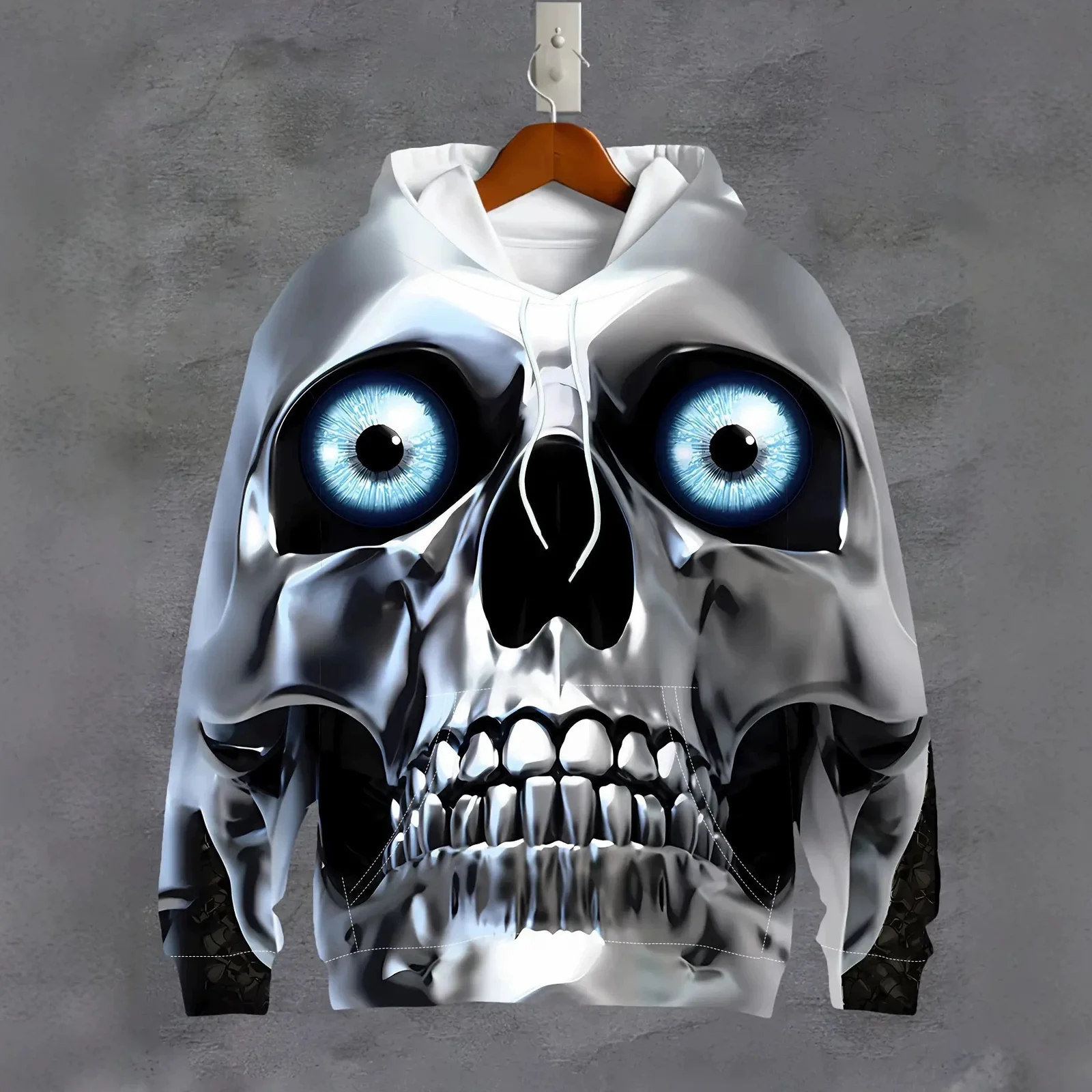 Halloween Fashion Mens Skull Hoodie — image 6