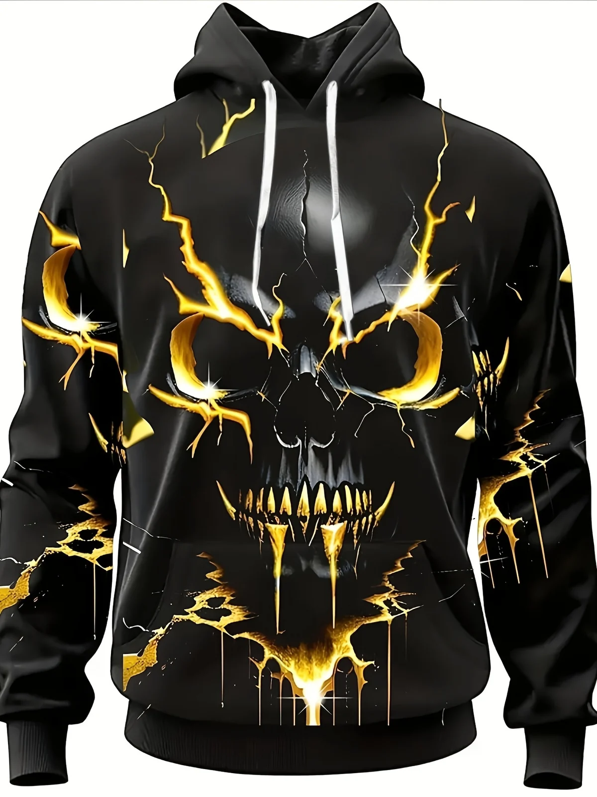 Halloween Fashion Mens Skull Hoodie — image 3