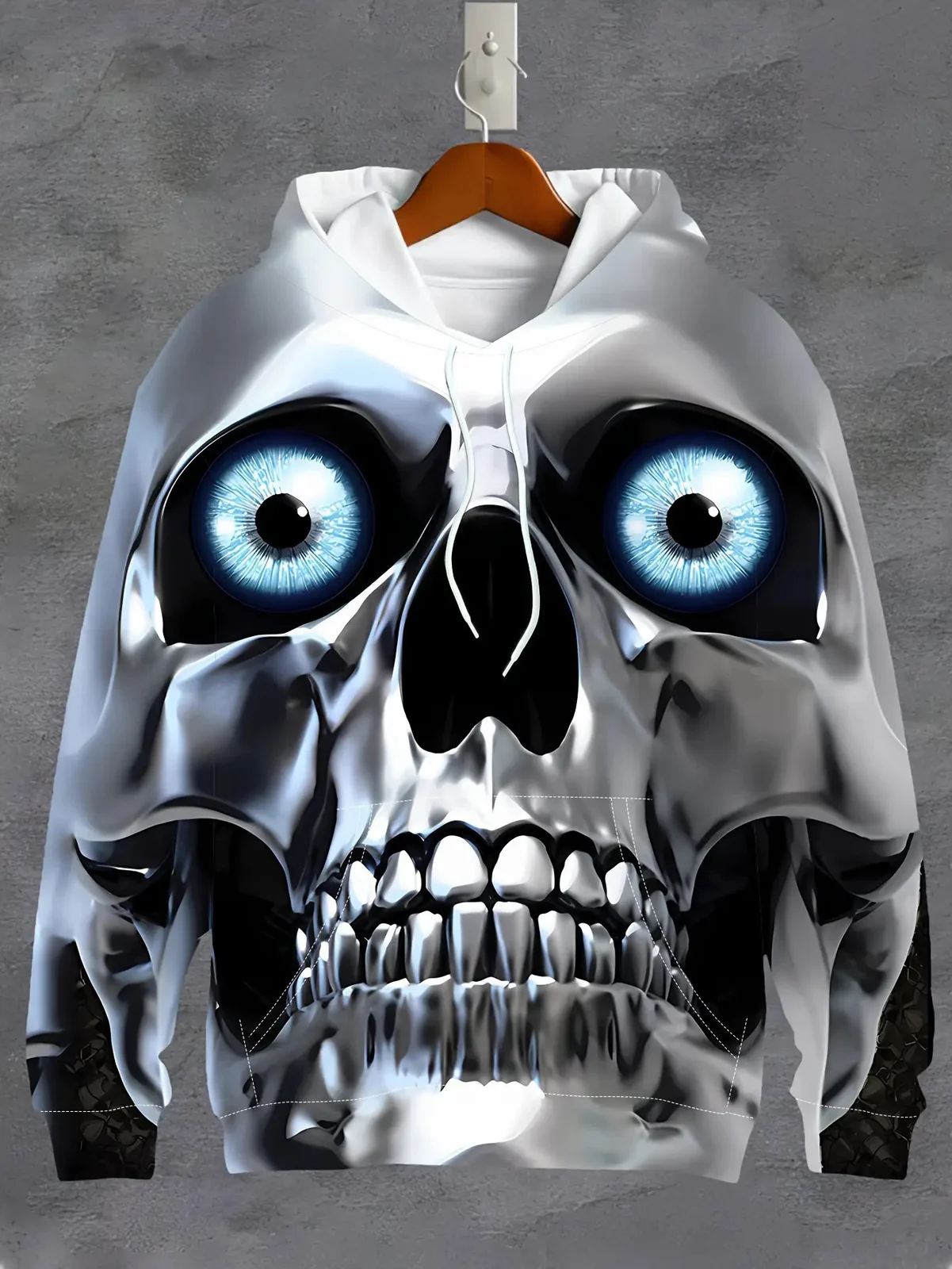 Halloween Fashion Mens Skull Hoodie — image 4