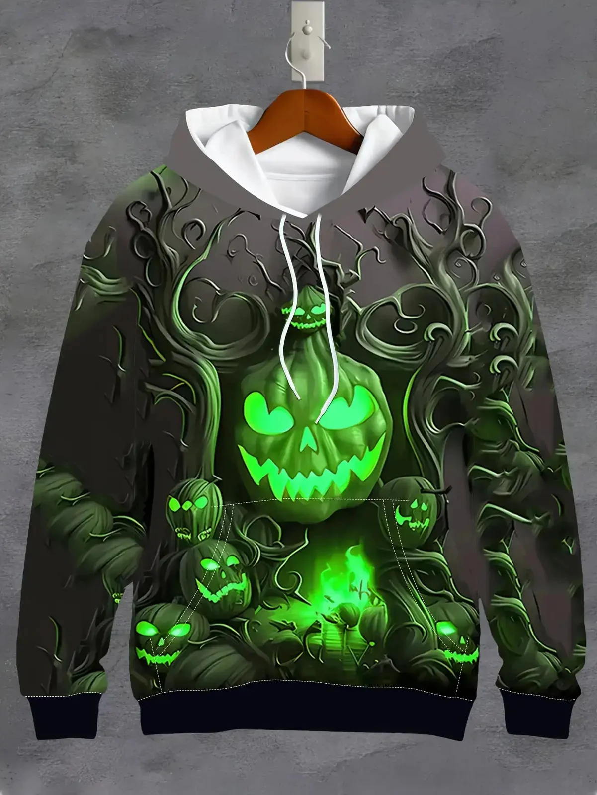 Halloween Fashion Mens Skull Hoodie — image 7