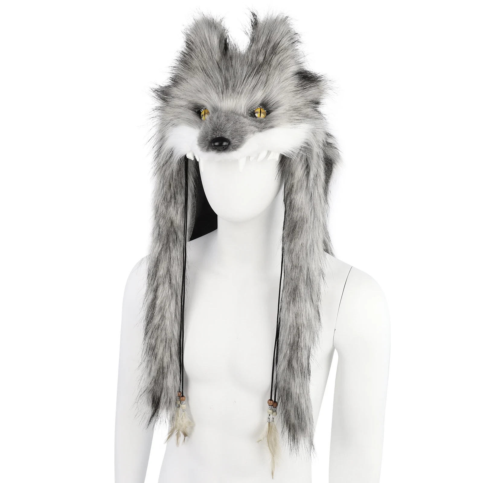 Halloween Faux Fur Wolf Head Hat Accessory — image 2