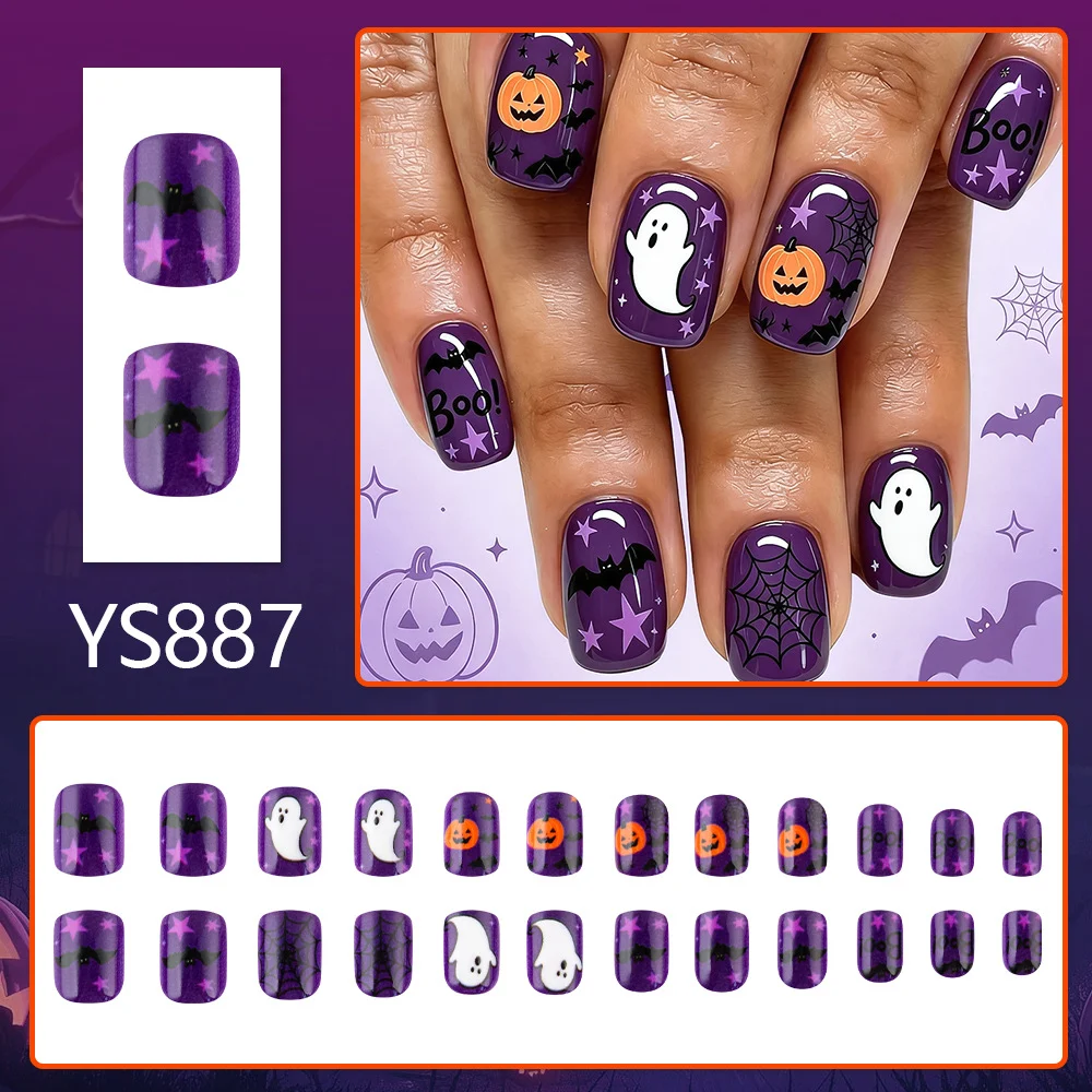 Halloween Ghost Spiderweb Removable Fake Nails — image 5