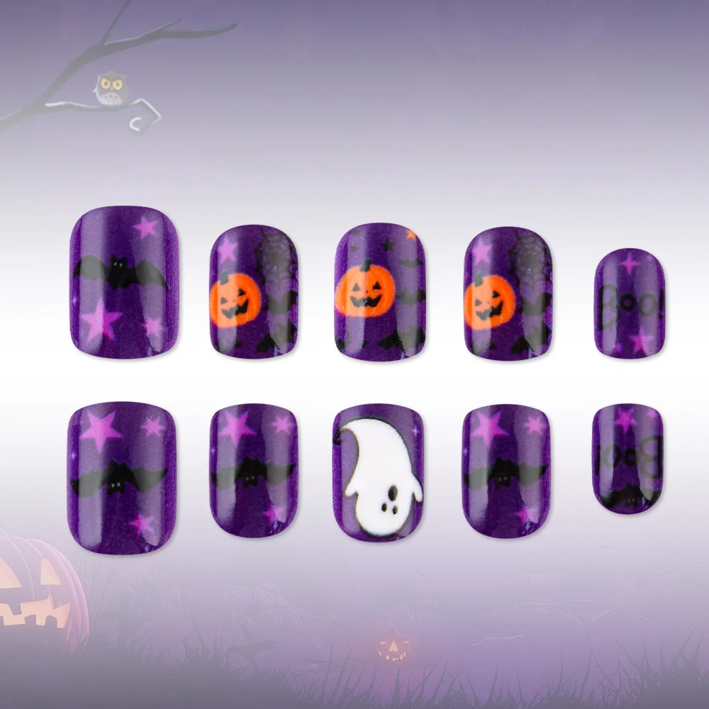 Halloween Ghost Spiderweb Removable Fake Nails — image 4