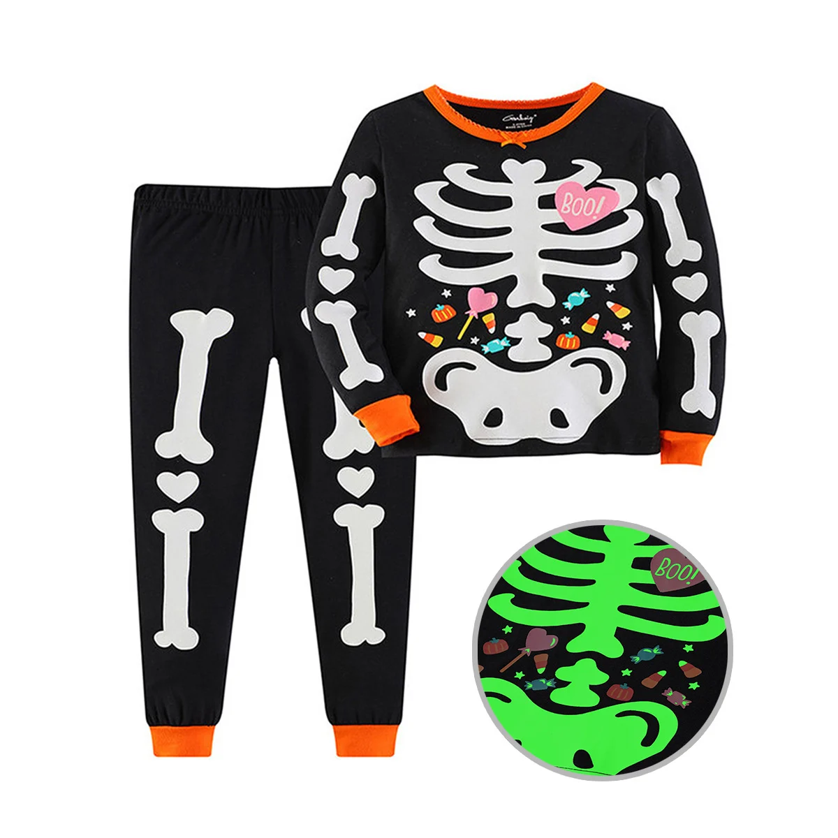 Halloween Kids' Home Wear Luminous Printed Pajamas Outfits — image 2