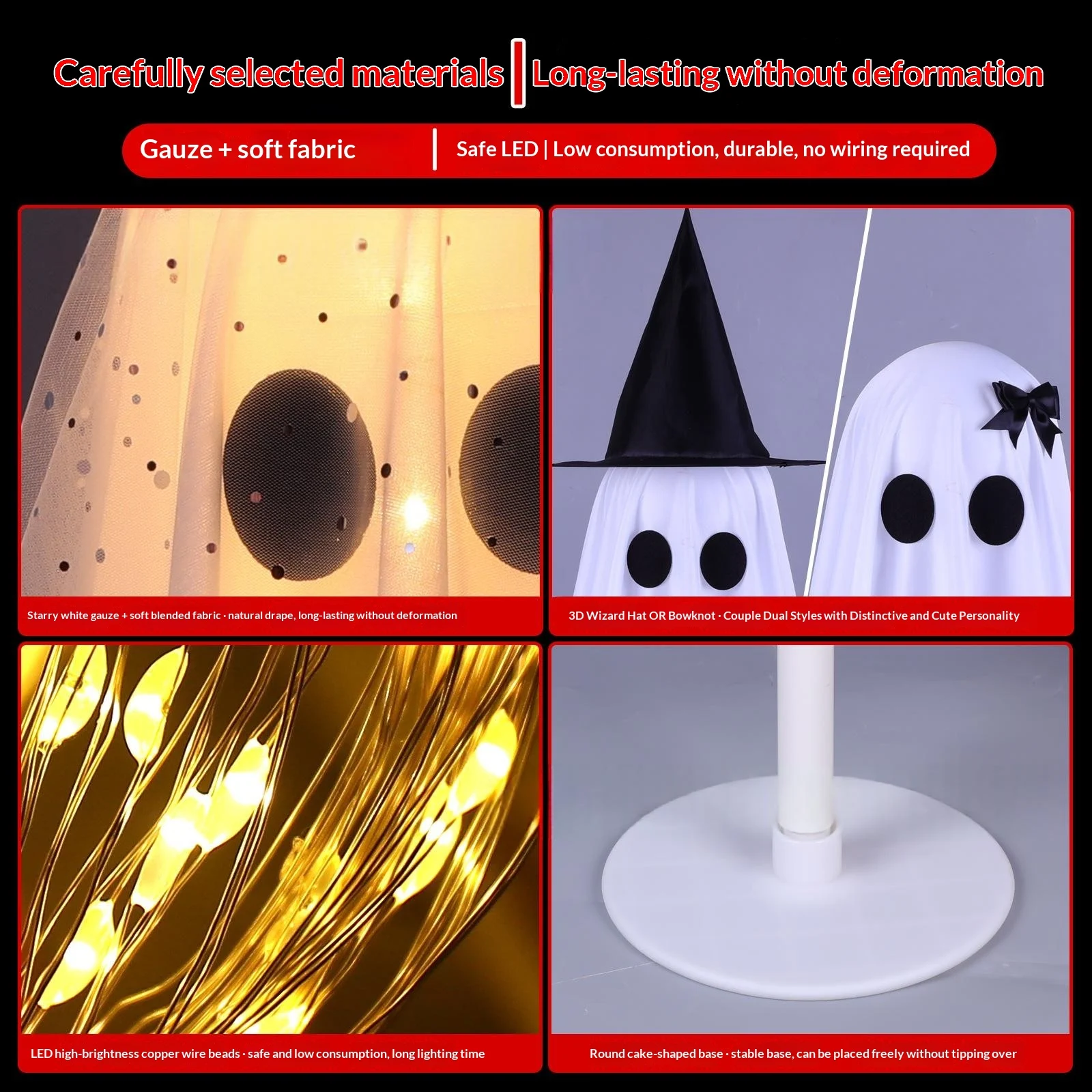 Halloween LED Illuminated Standing Couple Ghost Festival Decoration Ornament — image 7